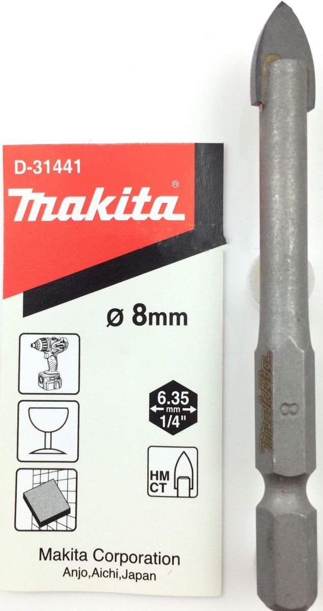 Mũi khoan thủy tinh chui lục giác M8 Makita D-31441 (8*70mm)