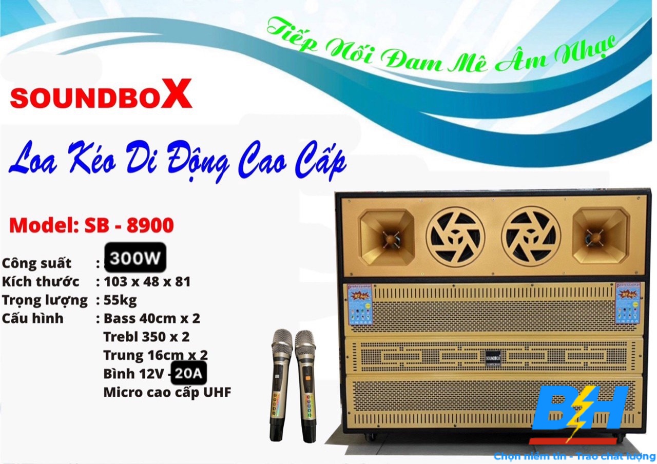 Loa Kéo Di Động 8 Tấc / Loa Kéo Di Động Soundbox SB-8900