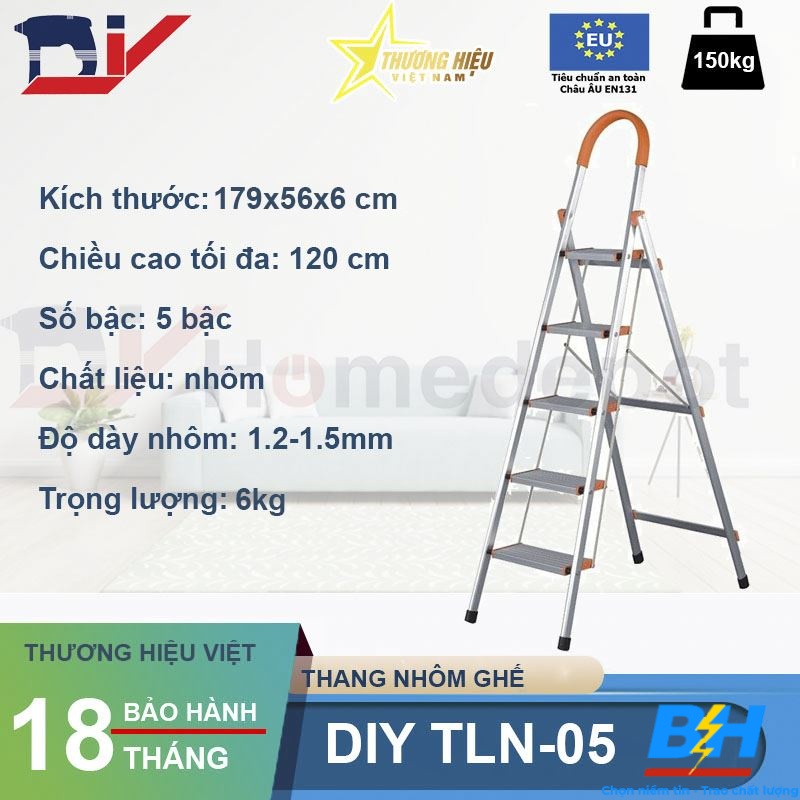 Thang Ghế Nhôm 5 Bậc DIY TLN-05