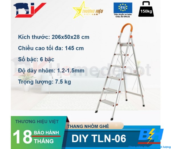 Thang Ghế Nhôm 6 Bậc DIY TLN-06