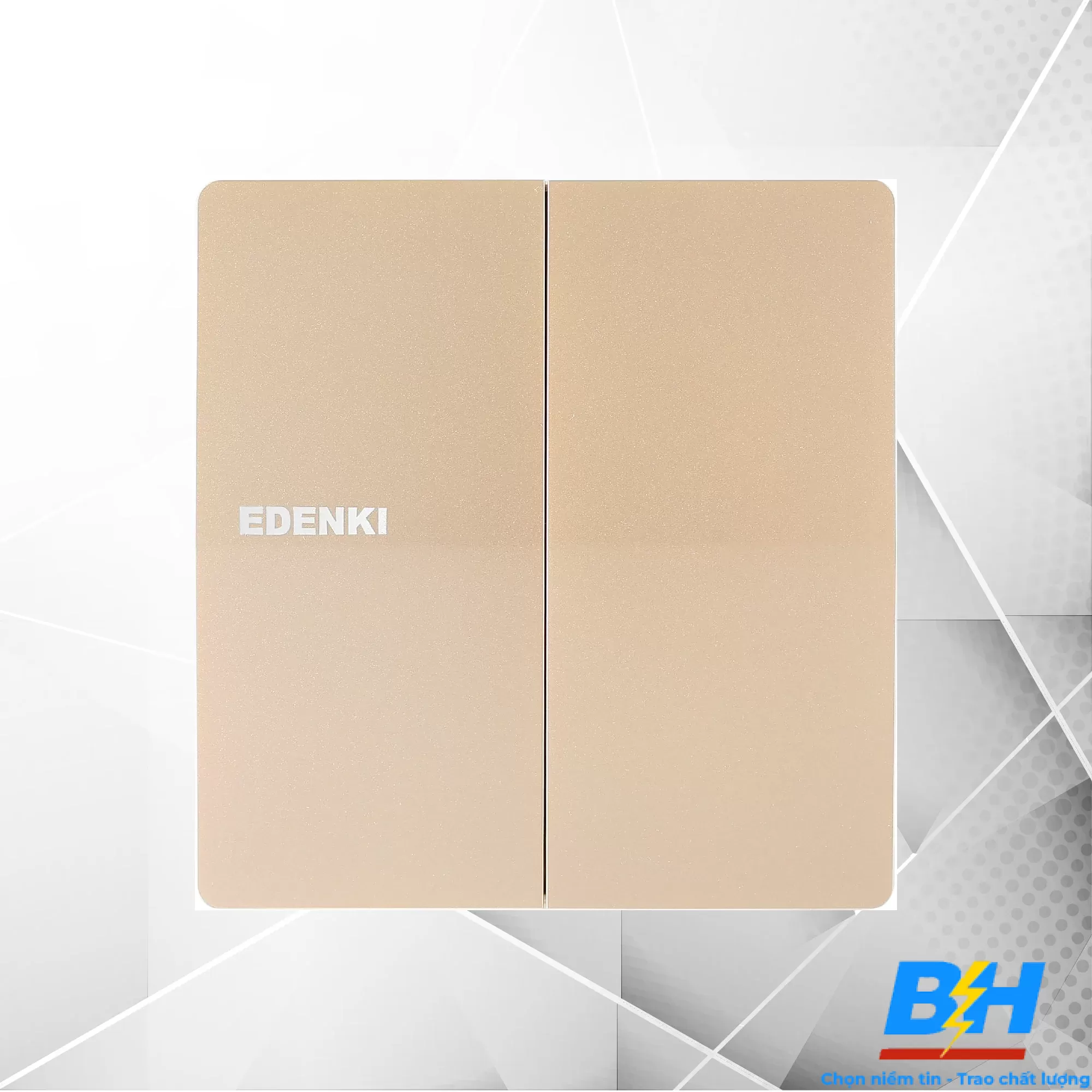 Bộ Đôi Công Tắc 1 Chiều Edenki Seri EE-102-G Màu Vàng Ánh Kim